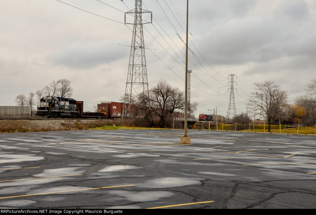 NS GP60 Locomotive making moves in the yard